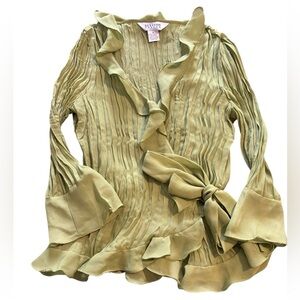 🟤🟤Allison Taylor Sage Green Ruffled Blouse